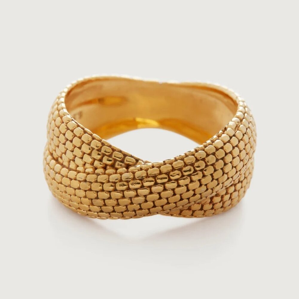 Heirloom Woven Cross Ring 18k Gold Vermeil